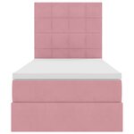 vidaXL Lit de rangement LED avec matelas Rose 90 x 190 cm Velours