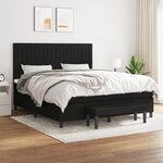 vidaXL Sommier à lattes de lit avec matelas Noir 180x200 cm Tissu
