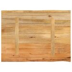 vidaXL Dessus de table 80x60x2 5 cm bord vivant bois massif manguier
