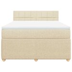 vidaXL Sommier à lattes de lit avec matelas Crème 140x190 cm Tissu