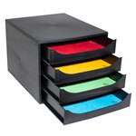 Module De Classement Ecobox Ecoblack 4 Tiroirs - Noir - Exacompta