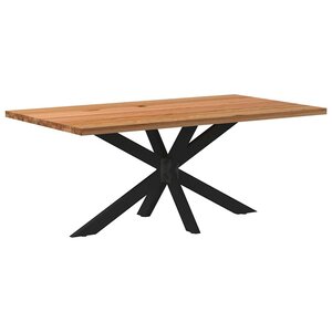 vidaXL Table à manger marron clair bois de chêne massif rectangulaire