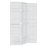 vidaXL Cloison de séparation 3 panneaux blanc bois de paulownia massif