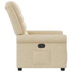 vidaXL Fauteuil inclinable Crème Tissu