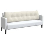 vidaXL Coussin de Dos Crème 180 x 24 x 50 cm Velours