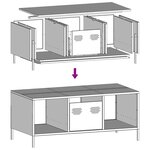 vidaXL Table basse blanc 101 5x50x43 5 cm acier laminé à froid