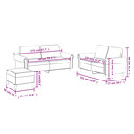 vidaXL Ensemble de canapés 3 Pièces avec coussins Gris Similicuir