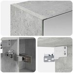 vidaXL Armoire Miroir de Salle de Bain Gris béton 70 x 14 5 x 70 cm