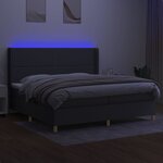vidaXL Sommier à lattes de lit matelas LED Gris foncé 200x200 cm Tissu