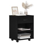 vidaXL Armoire de rangement avec roue Chêne noir 46 x 36 x 59 cm