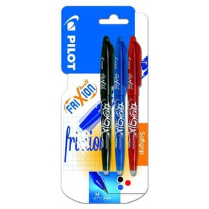 PILOT - Frixion Ball Moyen - Encre noire / bleue / rouge - x3