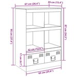 vidaXL Buffet haut blanc 67x39x95 cm acier