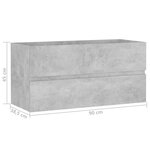 vidaXL Armoire d'évier Gris béton 90x38 5x45 cm Bois d'ingénierie