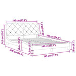 vidaXL Cadre de lit sans matelas noir 140x190 cm velours