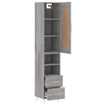 vidaXL Buffet haut Sonoma gris 34 5x34x180 cm Bois d'ingénierie
