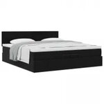 VidaXL Cadre de lit ottoman avec matelas noir 200x200 cm velours