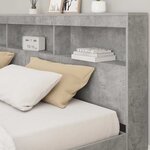 vidaXL Tête de lit de rangement Gris béton 180 cm Bois d'ingénierie