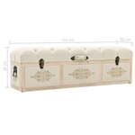 Banc banquette de rangement 110 cm crème bois de sapin massif et tissu 02_0010762