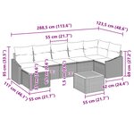 vidaXL Ensemble de canapé de jardin 8 Pièces Gris et bleu marine