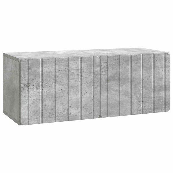 vidaXL Meuble TV mural 78 5 x 31 x 30 cm Gris béton Bois d'ingénierie