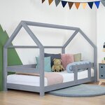 Lit cabane enfant TERY 120 x 190 Gris