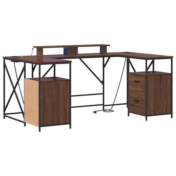 vidaXL Bureau Chêne marron 182 x 101 x 87.5 cm Bois d'ingénierie