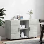vidaXL Buffet avec étagère FLORIN Gris béton 88 5 x 30 5 x 55 5 cm