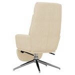 vidaXL Chaise de relaxation avec repose-pied Crème Tissu