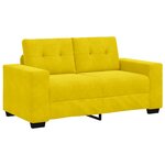 vidaXL Canapé deux places avec coussin Jaune Velours