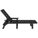 vidaXL Mobilier de jardin lounge 2 Pièces Noir 53 x 195.5 x 30cm