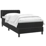 vidaXL Sommier à lattes de lit avec matelas noir 90x210 cm velours