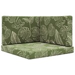 vidaXL Coussin de canapé d'extérieur 3 Pièces Modèle feuille Polyester