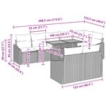 vidaXL Ensemble de salle à manger de jardin 9 pièces avec coussins beige poly rattan acacia