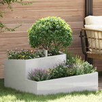 vidaXL Cache-pot de jardin Argent 80 x 80 x 50 cm Acier inoxydable