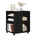 vidaXL Armoire de rangement avec roue Chêne noir 60 x 53 x 72 5 cm