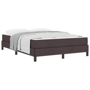 vidaXL Lit à ressorts avec matelas Marron foncé 140 x 200 cm tissu