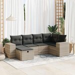 vidaXL Salon de jardin 6 Pièces avec coussins gris clair résine tressée