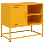 vidaXL Meuble TV jaune moutarde 68x39x60 5 cm acier