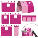 vidaXL Lit superposé sans matelas avec toboggan et rideaux 80x200 cm