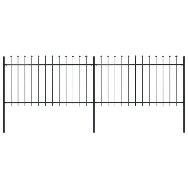 vidaXL Clôture de jardin avec dessus en lance Acier 3 4 x 1 m Noir