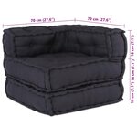 vidaXL Pouf modulaire anthracite 70x70x54 tissu
