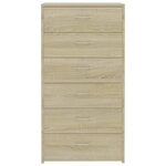 vidaXL Buffet avec 6 tiroirs Chêne sonoma 50x34x96cm Bois d'ingénierie