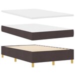 vidaXL Lit à ressort LED avec matelas Marron foncé 120 x 190 cm tissu