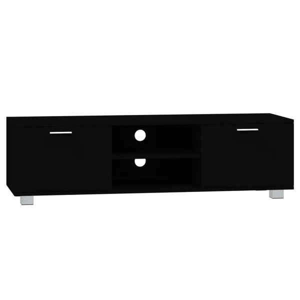 vidaXL Meuble TV Noir 140x40 5x35 cm Bois d'ingénierie