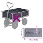 vidaXL Bâche de chariot de jardin Gris foncé 81x41x40 cm Tissu