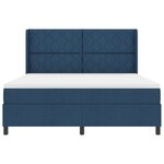 vidaXL Lit Box Spring avec Matelas & LED Bleu 180x200 cm Tissu