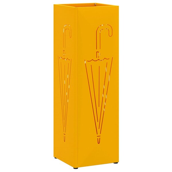 vidaXL Porte-parapluie Moutarde 15 5 x 15 5 x 49 cm Acier