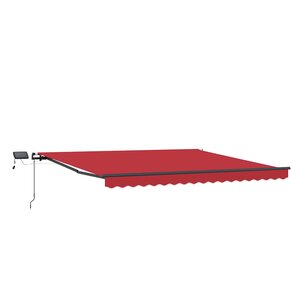 vidaXL Auvent Rétractable Rouge 450 ×350 cm tissu