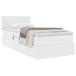 vidaXL Lit avec rangement et matelas Blanc pur 90 x 190 cm Simili cuir