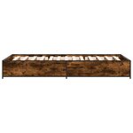 vidaXL Cadre de lit chêne fumé 90x200 cm bois d'ingénierie et métal